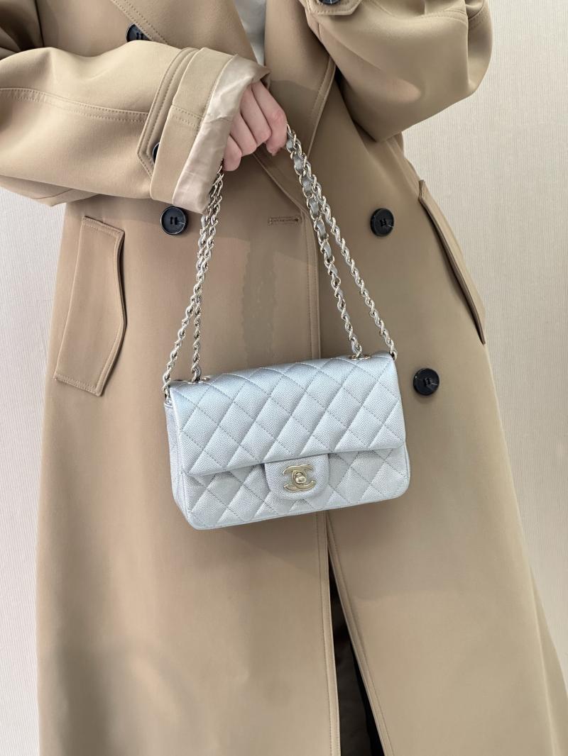 Small Chanel Flap Bag Silver A01116