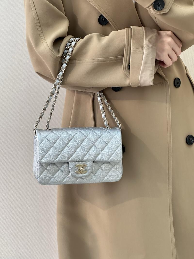 Small Chanel Flap Bag Silver A01116