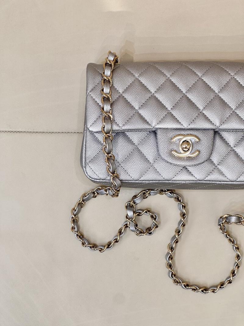 Small Chanel Flap Bag Silver A01116