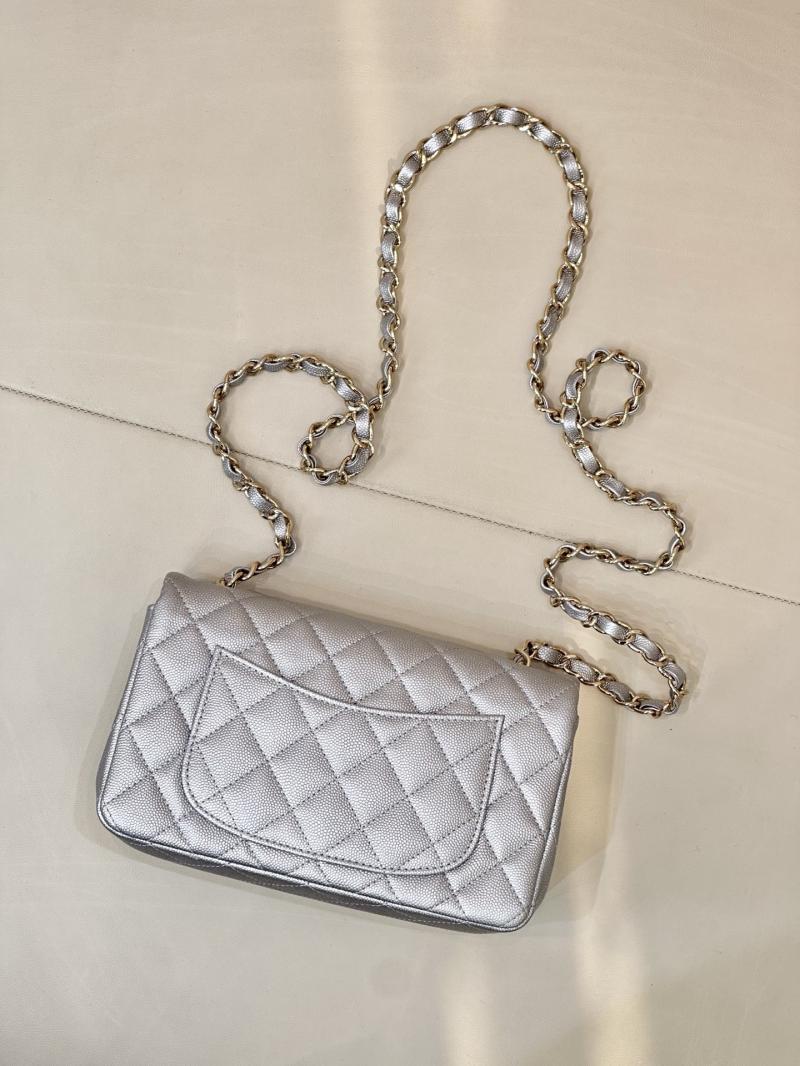 Small Chanel Flap Bag Silver A01116