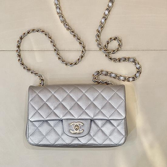 Small Chanel Flap Bag Silver A01116