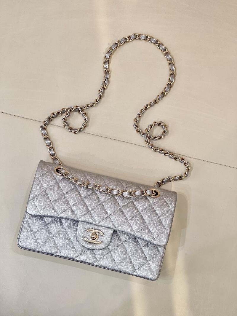 Small Chanel Flap Bag Silver A01117