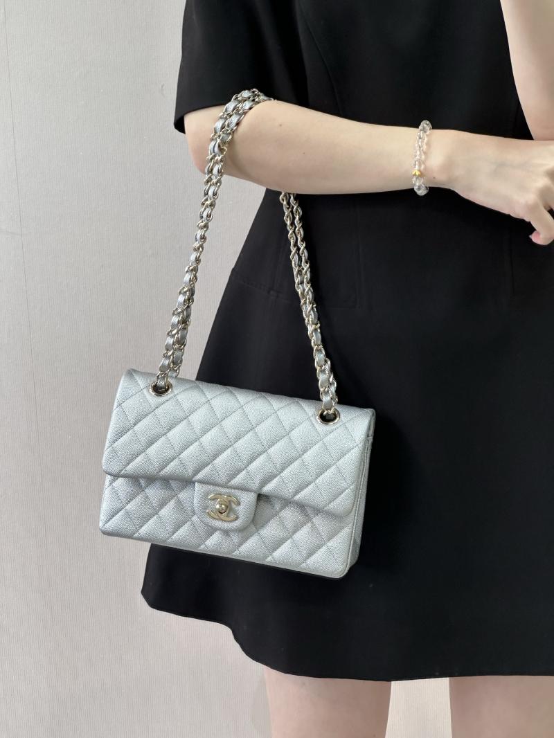 Small Chanel Flap Bag Silver A01117