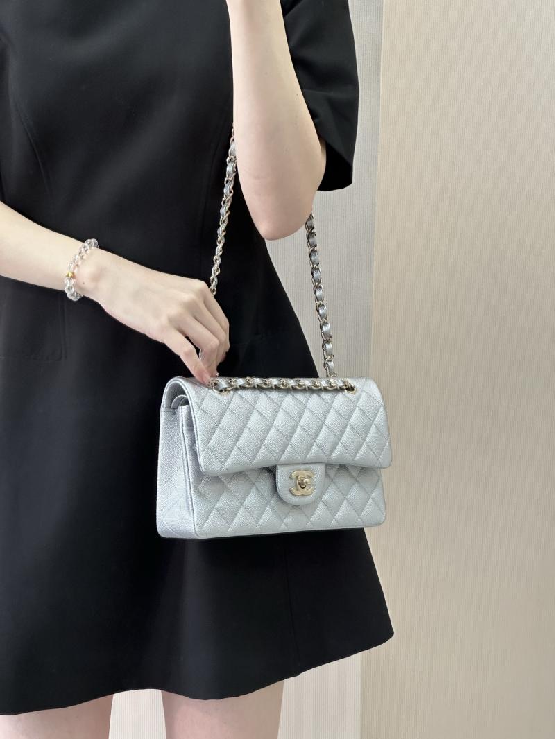Small Chanel Flap Bag Silver A01117