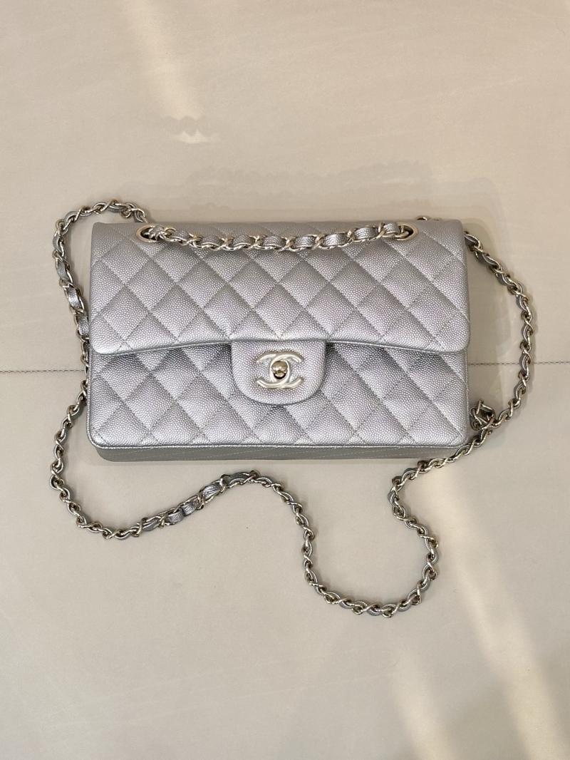 Small Chanel Flap Bag Silver A01117