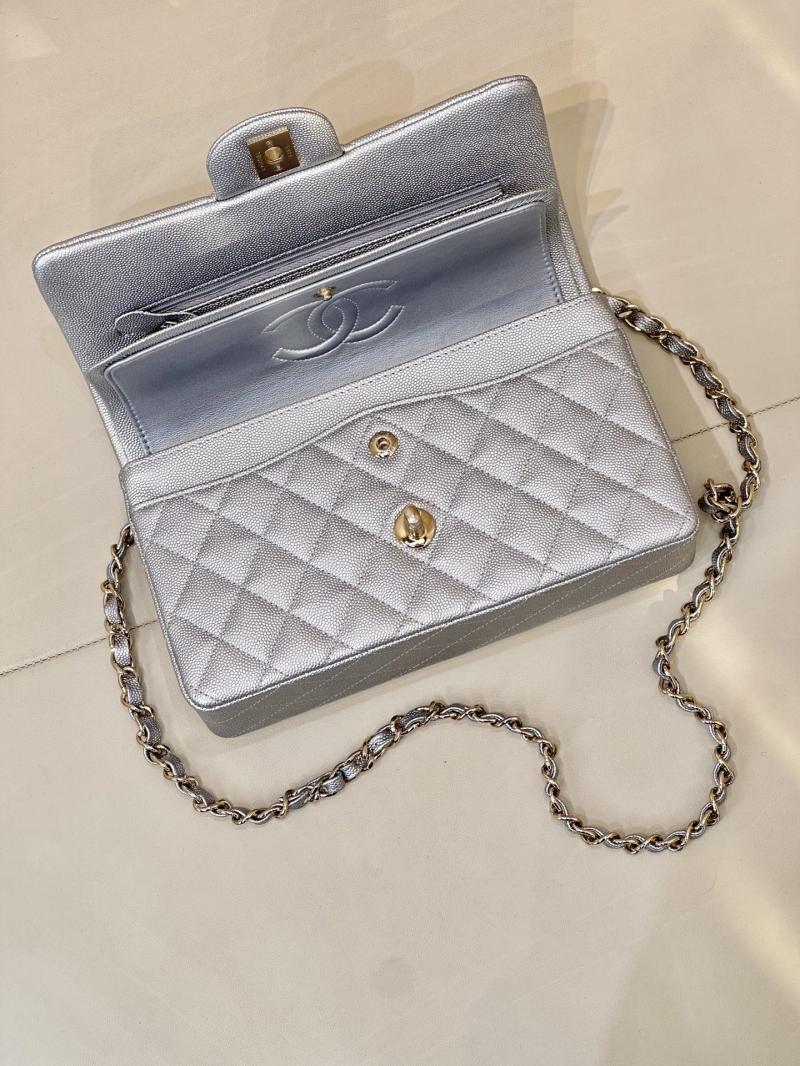 Small Chanel Flap Bag Silver A01117