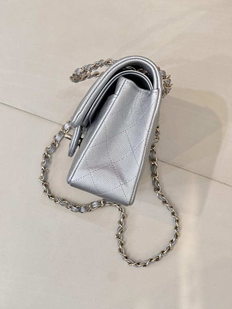 Small Chanel Flap Bag Silver A01117