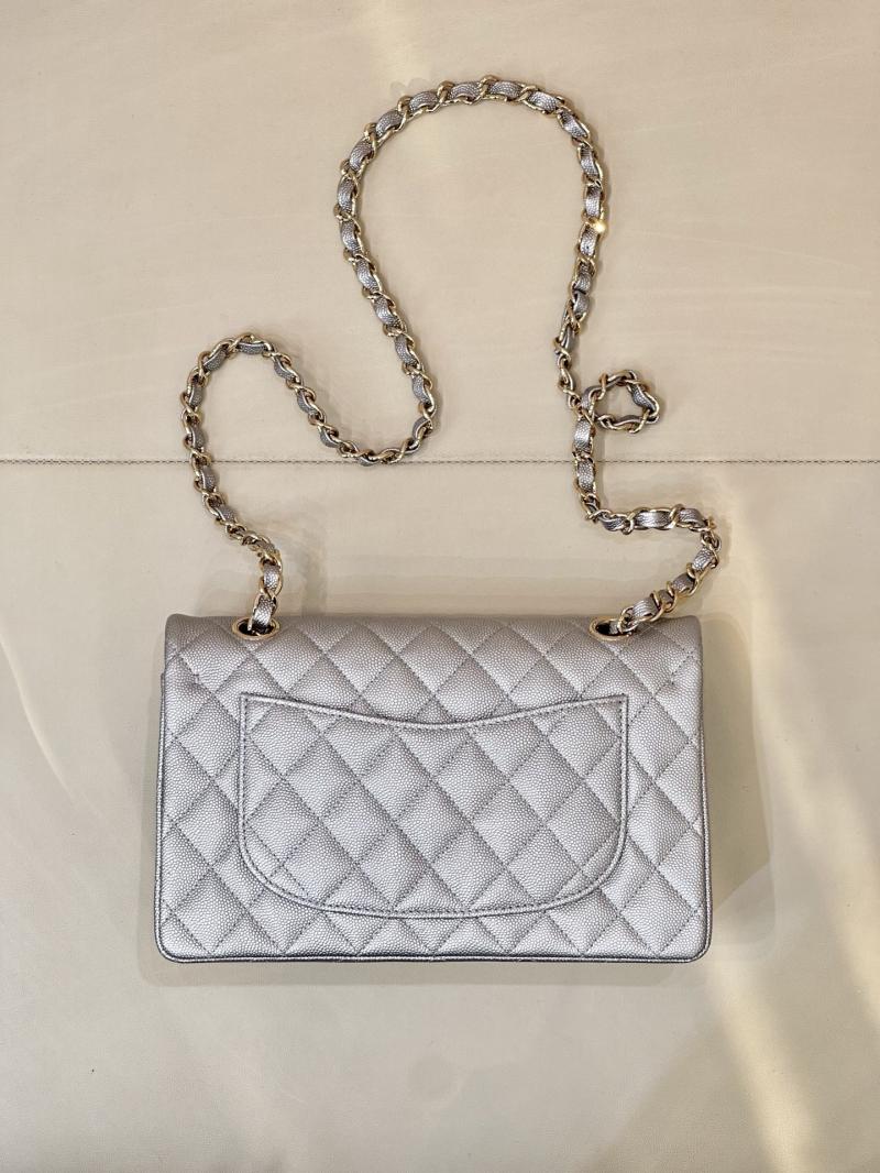Small Chanel Flap Bag Silver A01117