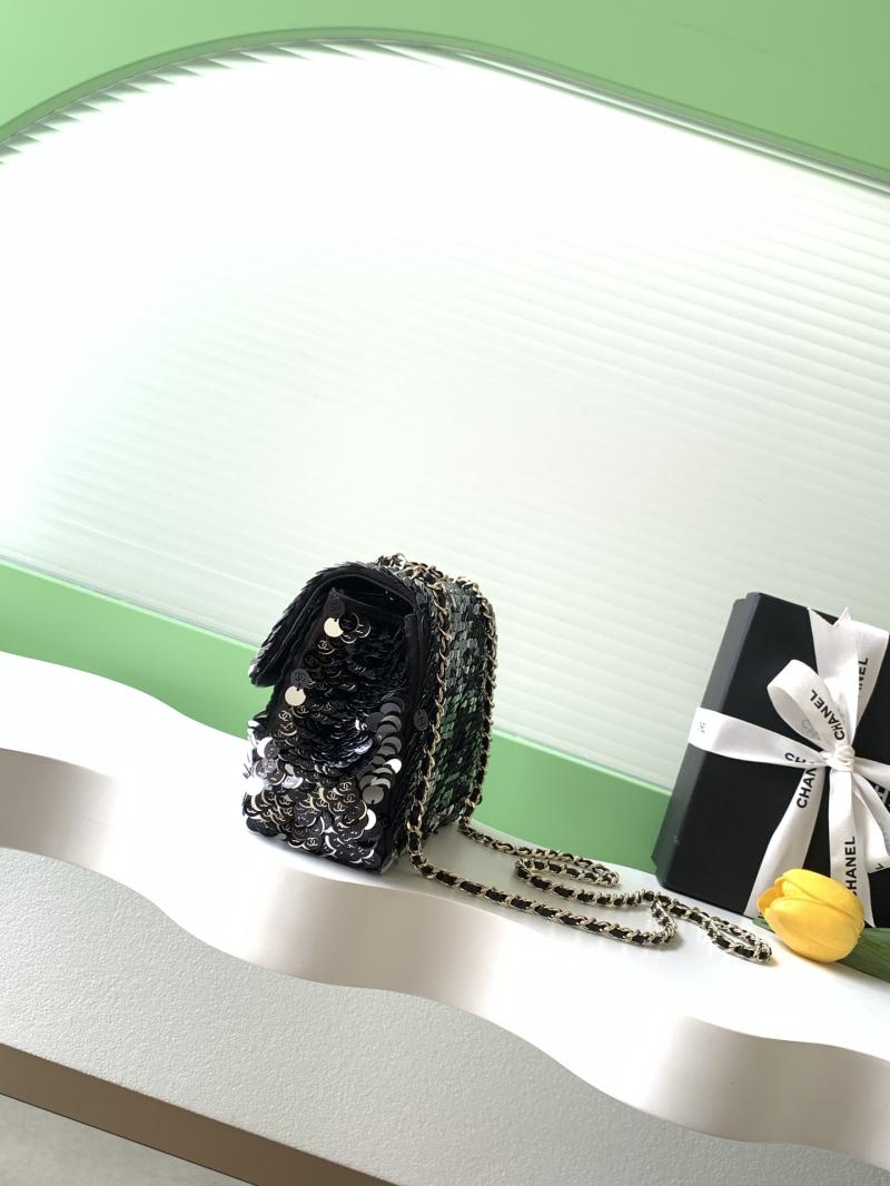 Small Chanel Sequins Shoulder Bag Black AS4561