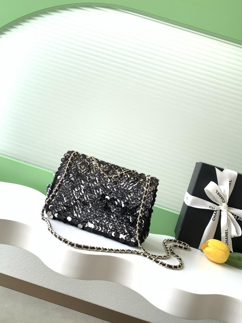 Small Chanel Sequins Shoulder Bag Black AS4561