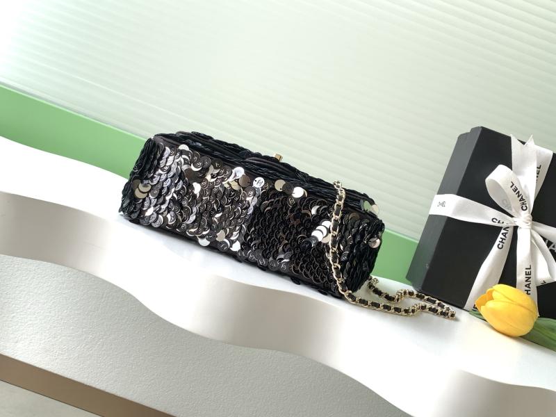 Small Chanel Sequins Shoulder Bag Black AS4561