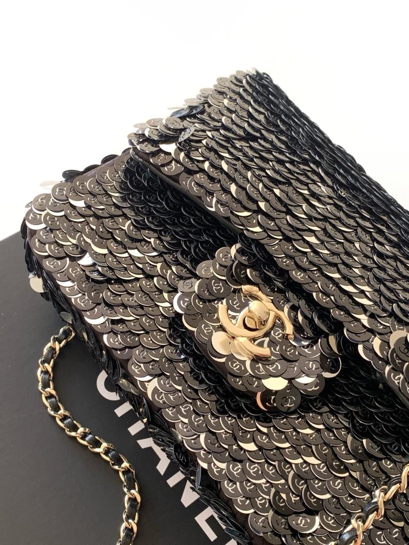Small Chanel Sequins Shoulder Bag Black AS4561