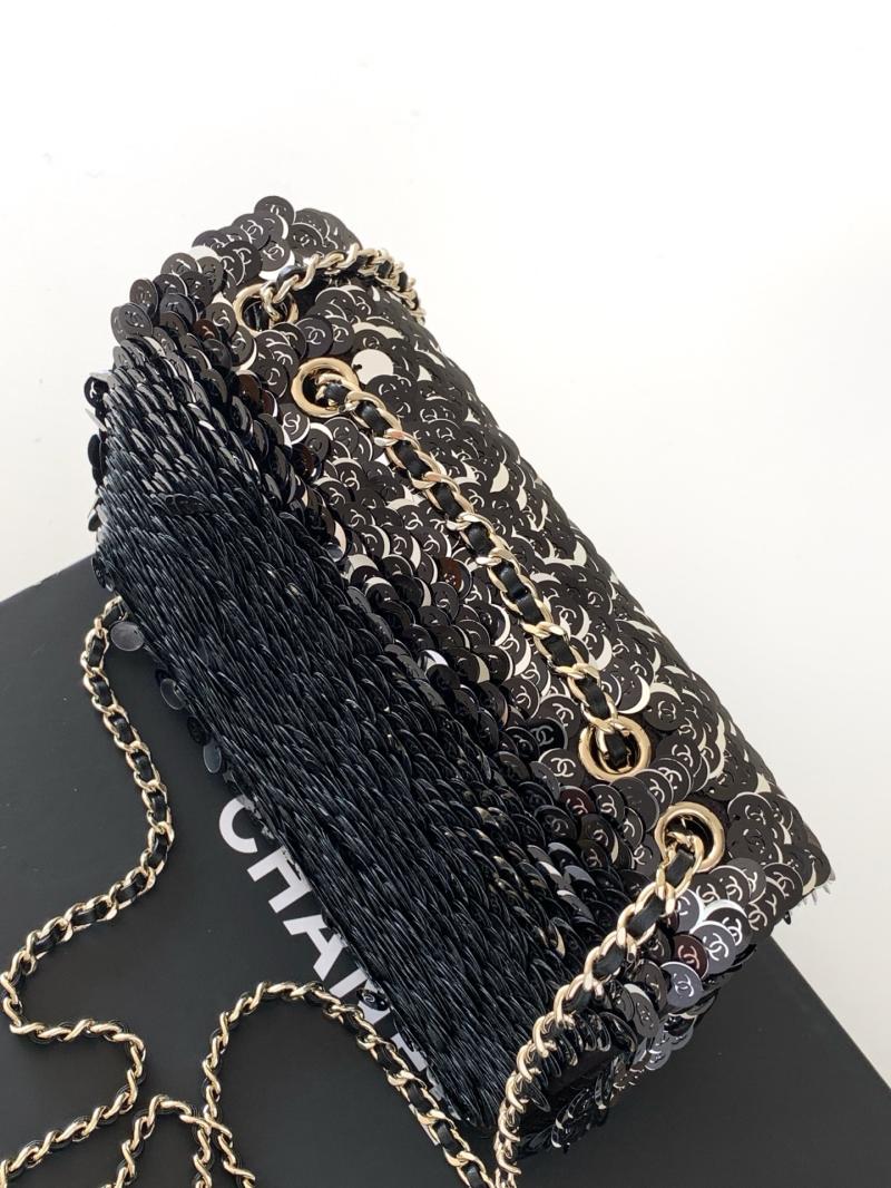 Small Chanel Sequins Shoulder Bag Black AS4561