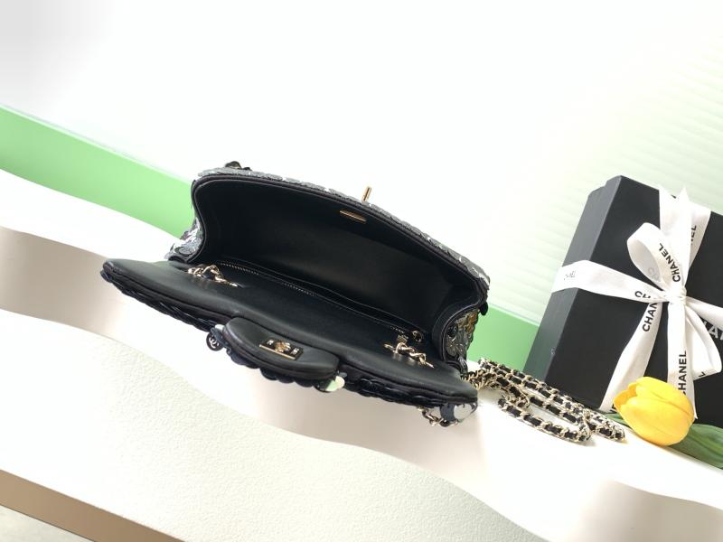 Small Chanel Sequins Shoulder Bag Black AS4561