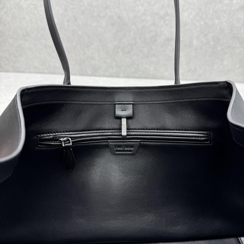 The Row Alger Leather Shoulder Bag Black T1842