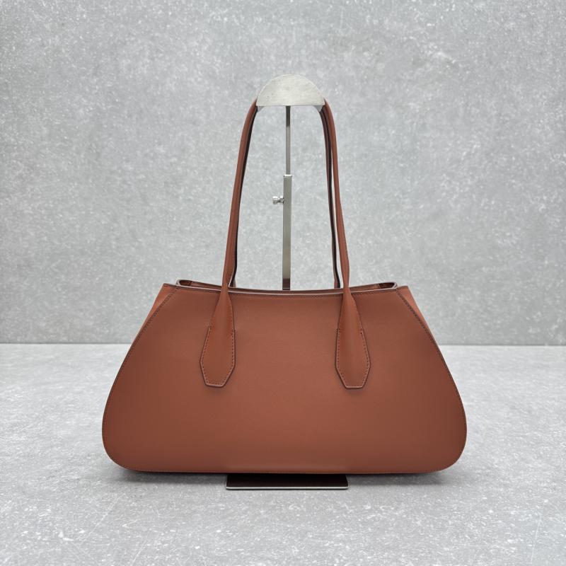 The Row Alger Leather Shoulder Bag Caramel T1842