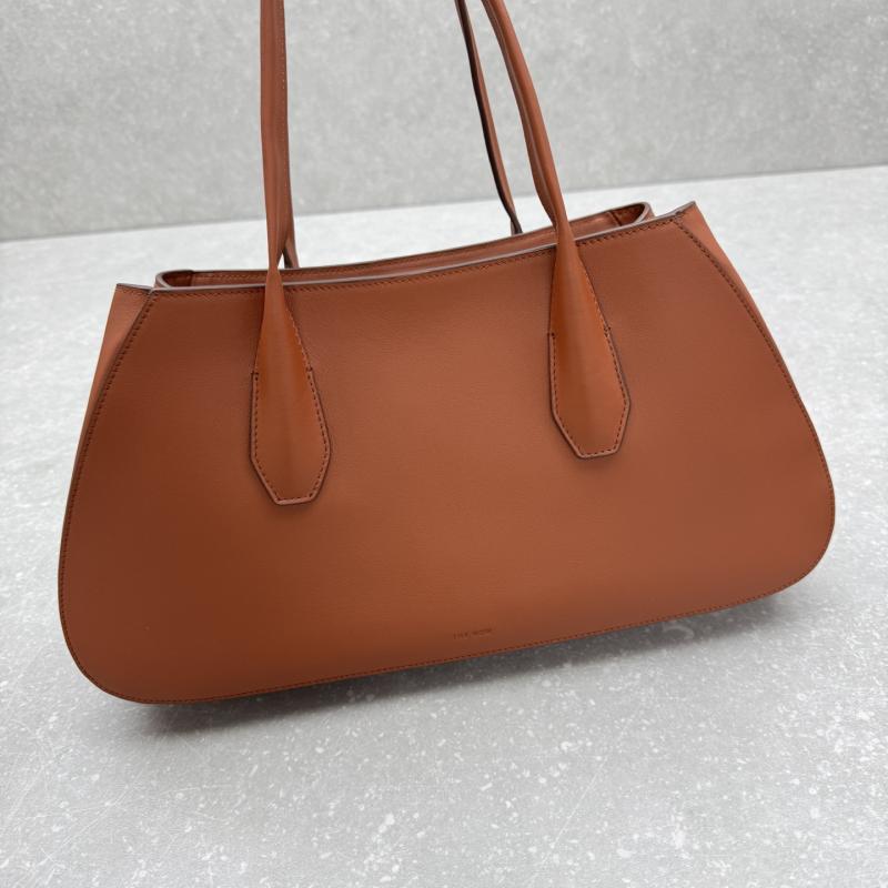 The Row Alger Leather Shoulder Bag Caramel T1842