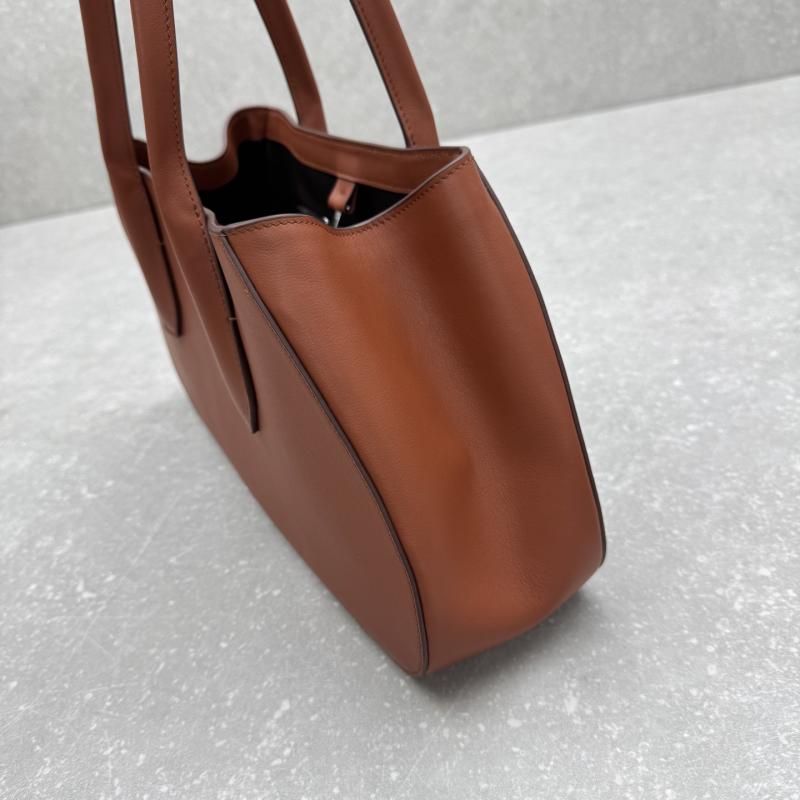 The Row Alger Leather Shoulder Bag Caramel T1842