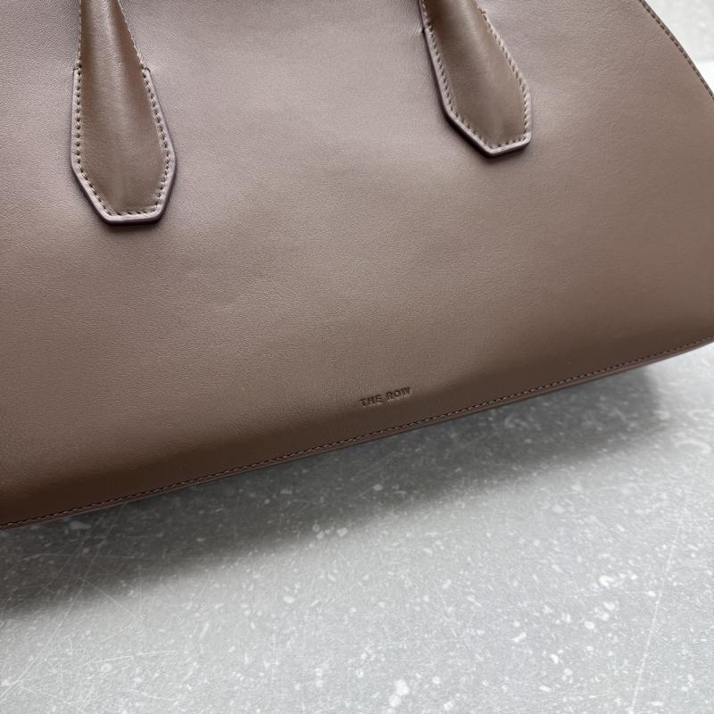 The Row Alger Leather Shoulder Bag Coffee T1842
